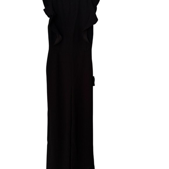 LULUS Feel Your Love Black Ruffled Wide-Leg Jumpsuit XS - Picture 5 of 5